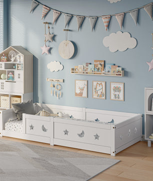 Montessori Houten Kinderbed met Valbeveiliging - Scandinavisch Design - Veilig Peuterbed