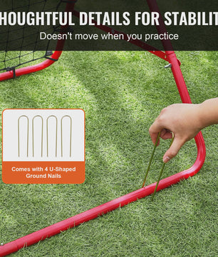 VEVOR Voetbal Rebounder Net - Draagbaar, Verstelbaar Hoek, Training Hulp