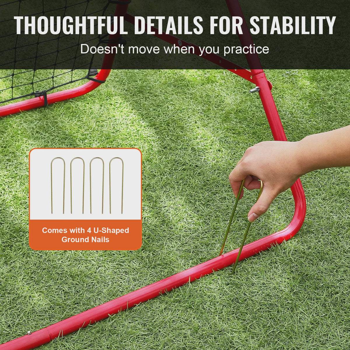VEVOR Voetbal Rebounder Net - Draagbaar, Verstelbaar Hoek, Training Hulp