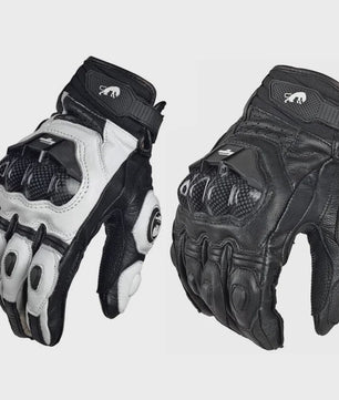 Supertech Motorhandschoenen Leer - 4 Seizoenen Race & Rijhandschoenen voor Heren en Dames (Zwart/Wit)