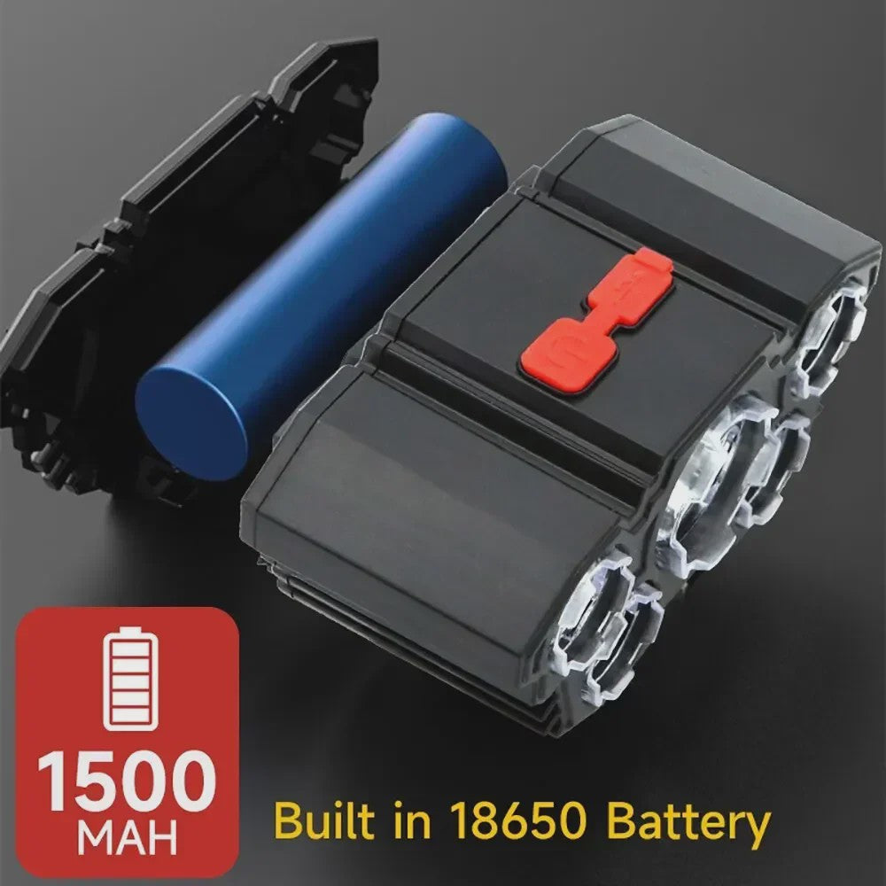 Krachtige 5 LED Hoofdlamp met Ingebouwde Batterij - USB Oplaadbaar voor Buitenactiviteiten