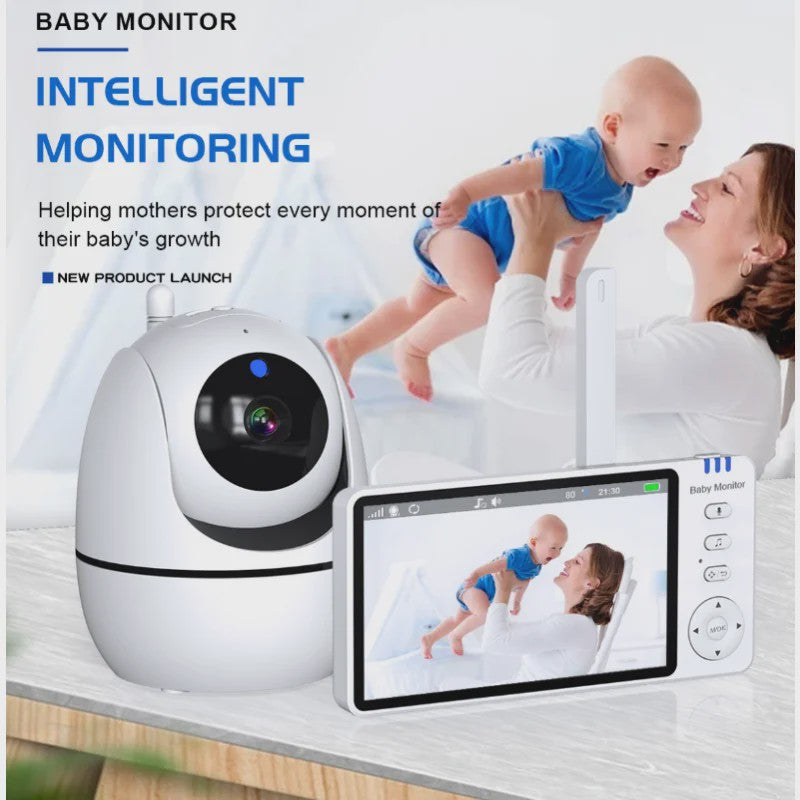 5 Inch Video Babyfoon met Camera, Temperatuursensor, Nachtmodus en Tweeweg Audio