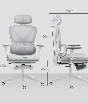 Ergonomische Bureaustoel met Hoofdsteun, Verstelbaar en Kantelbaar - Zwart