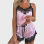 Dames Pyjamaset: Sexy Tweedelig Set met Kant, V-hals en Shorts