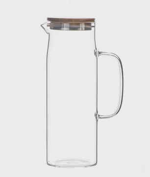 Glazen Karaf met Bamboe Deksel & Filter - 1000ML/1500ML - Voor Water, Sap & Koffie