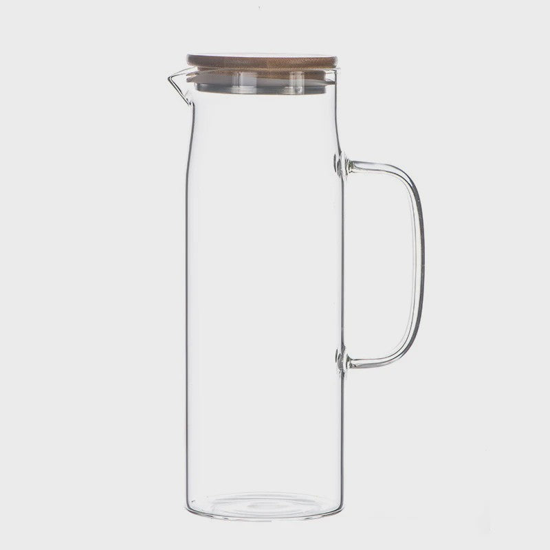 Glazen Karaf met Bamboe Deksel & Filter - 1000ML/1500ML - Voor Water, Sap & Koffie