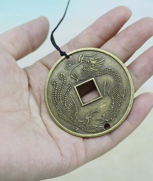 Traditionele Chinese Bronzen Windgong met 4 Buizen en 5 Bellen - Feng Shui Geluksbrenger voor Tuin en Terras