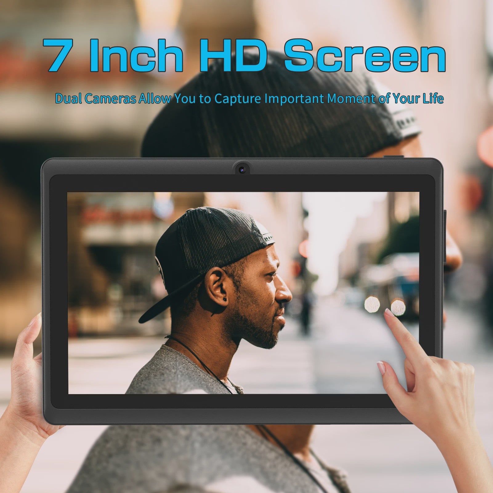 Pritom 7 Inch Tablet PC met Android 13, 4GB RAM, 32GB ROM en Lederen Hoes