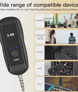Draadloze Hoofdtelefoon Microfoon Set 2.4G - Draagbaar & Flexibel voor Sprekers, Docenten & Gidsen