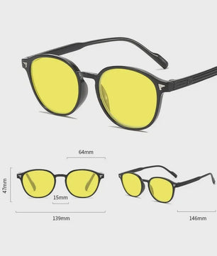 SEAMERGO Retro Unisex Nachtzicht Bril - UV Bescherming, Anti Blauw Licht & Straling