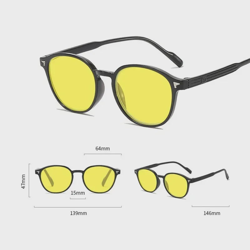 SEAMERGO Retro Unisex Nachtzicht Bril - UV Bescherming, Anti Blauw Licht & Straling
