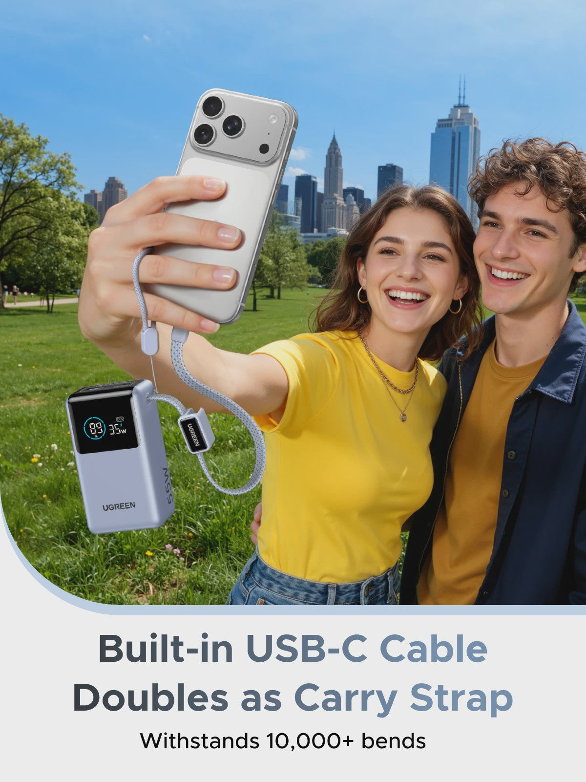 UGREEN 55W Powerbank 10000mAh met Type-C Kabel - Draagbaar Snel Laden