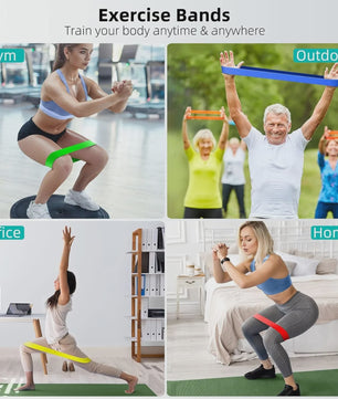 Set Weerstandsbanden Fitness - 5 Stuks TPE Elastische Loop Bands voor Krachttraining, Yoga & Gym