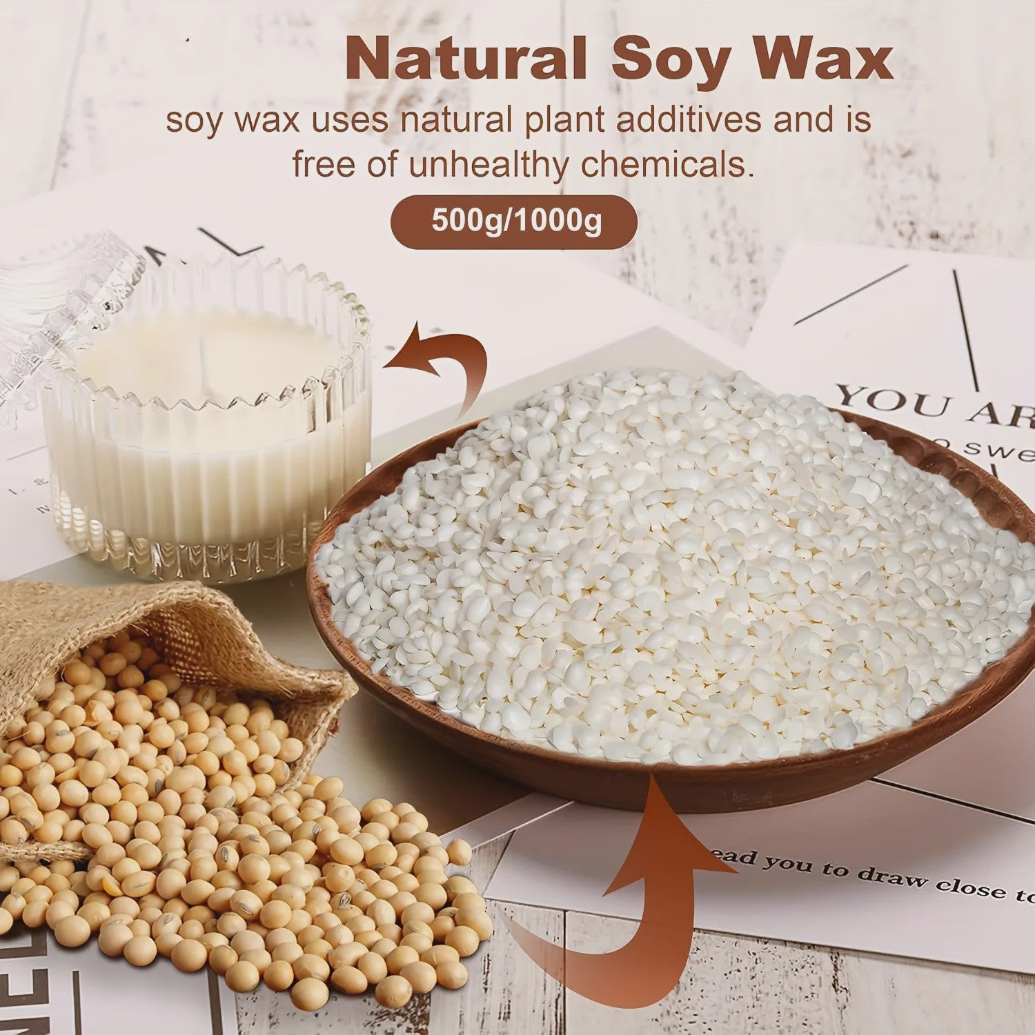 Pure Soja Wax Pellets (500g/1000g) - Ideaal voor DIY Geurkaarsen