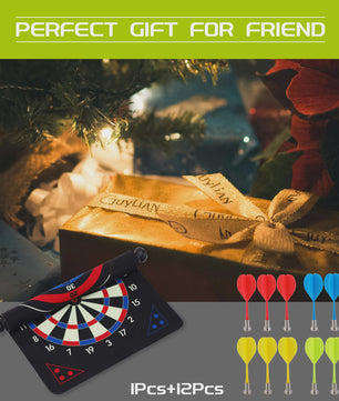 Dubbelzijdig Magnetisch Dartbord 15 Inch met 12 Darts & Haak - Plezier voor Feestjes en Spelletjes