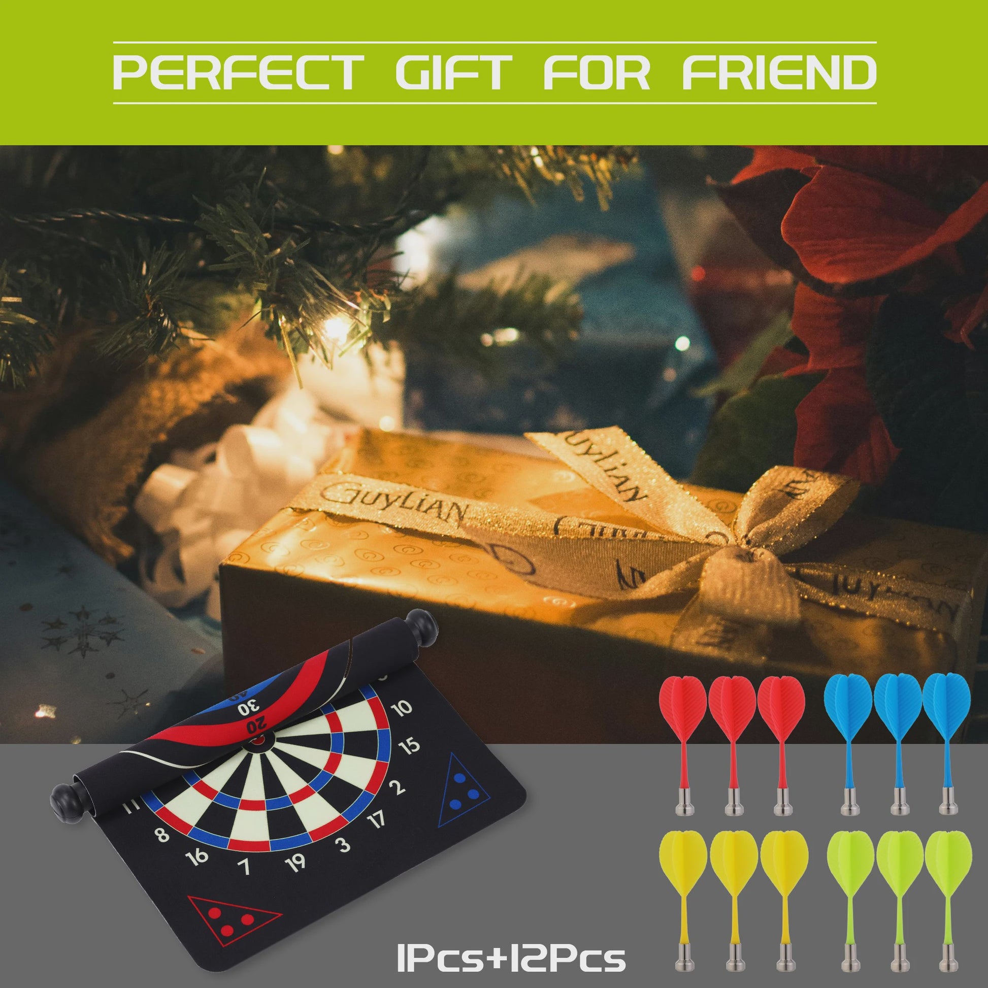 Dubbelzijdig Magnetisch Dartbord 15 Inch met 12 Darts & Haak - Plezier voor Feestjes en Spelletjes