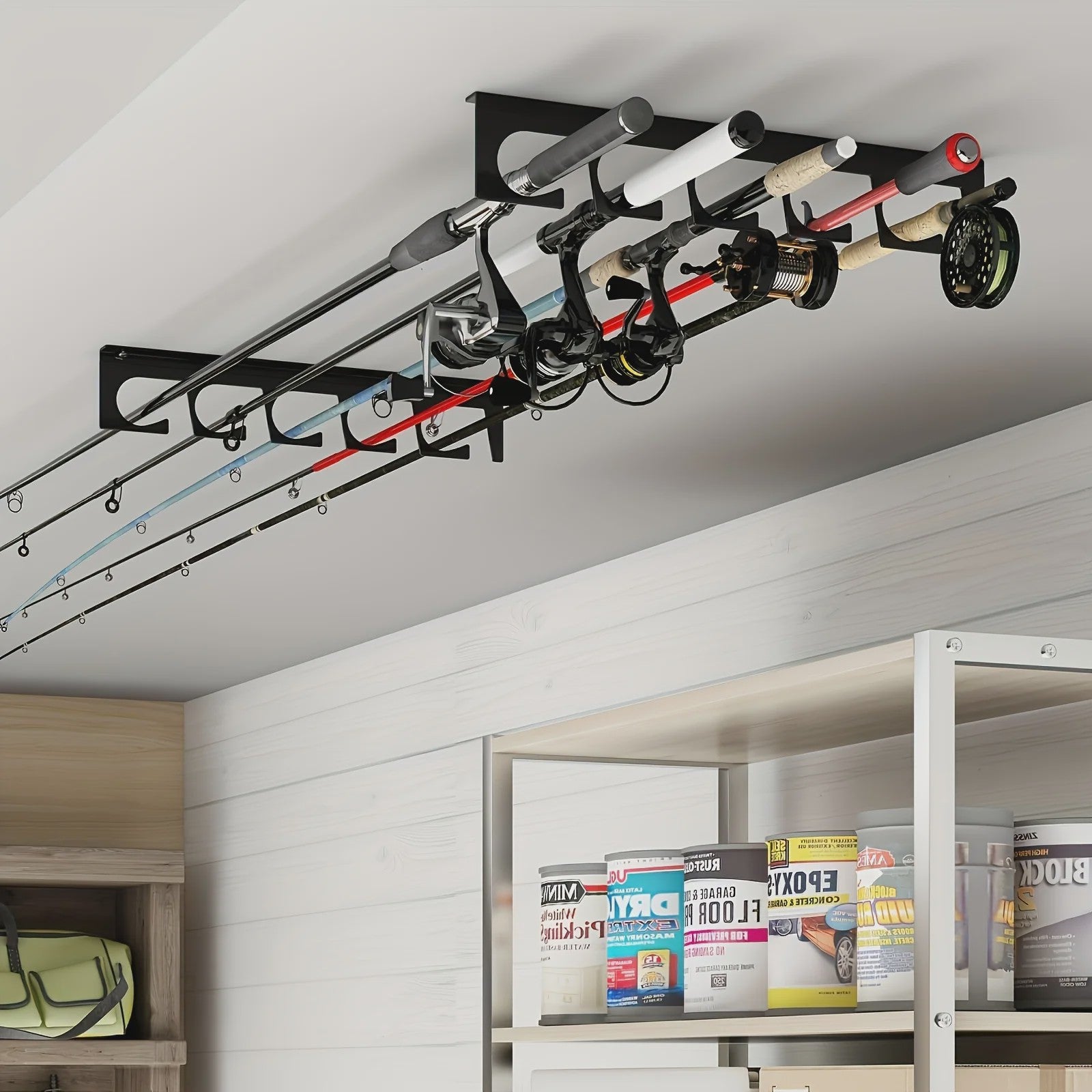 Set van 2 Vishengelhouders voor Wand- en Plafondmontage (Totaal 10 Hengels)