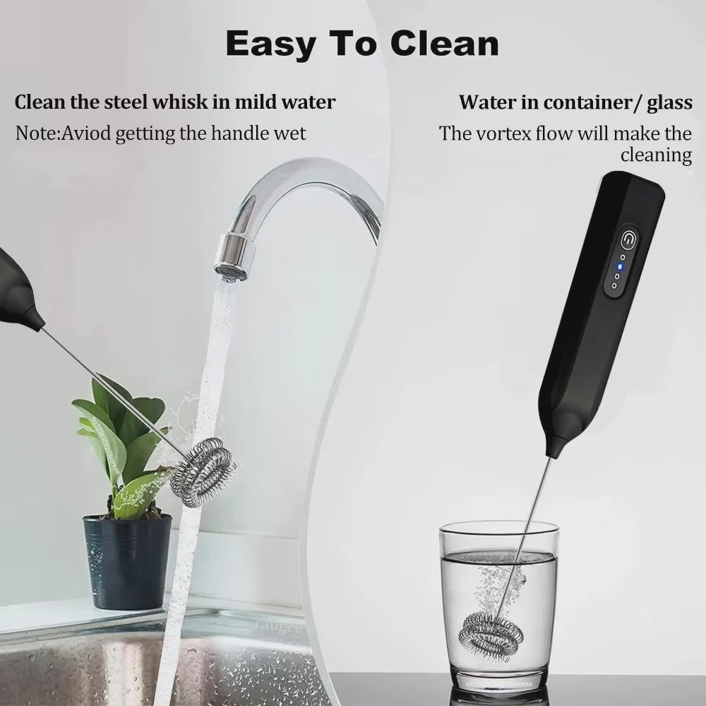 Elektrische Melkopschuimer & Handmixer - Oplaadbaar, Draadloos, 3 Snelheden