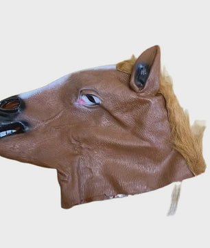 Men Brown Horse Masks Girl Funny Horse Head Mask  Latex Animal Mask Novelty Halloween Cosplay Costumes Headgear Mascara De Latex