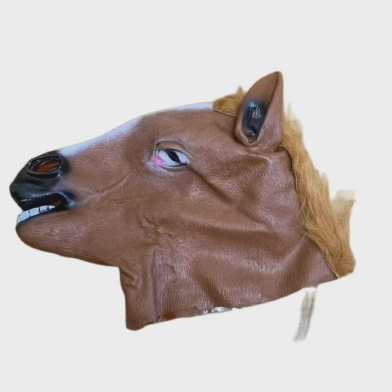 Men Brown Horse Masks Girl Funny Horse Head Mask  Latex Animal Mask Novelty Halloween Cosplay Costumes Headgear Mascara De Latex