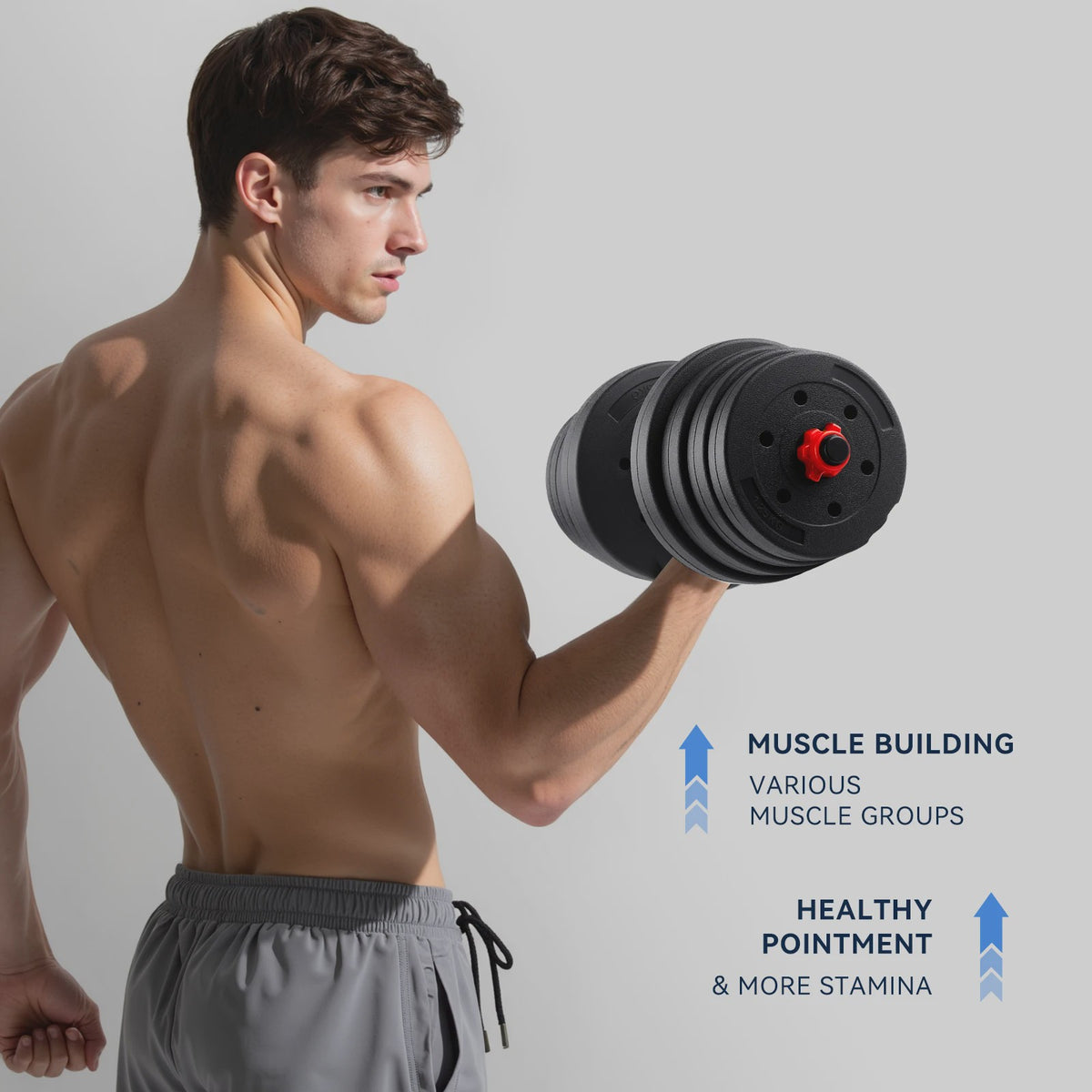 30KG Verstelbare Dumbbell & Barbell Set - Complete Home Gym Krachttraining Kit