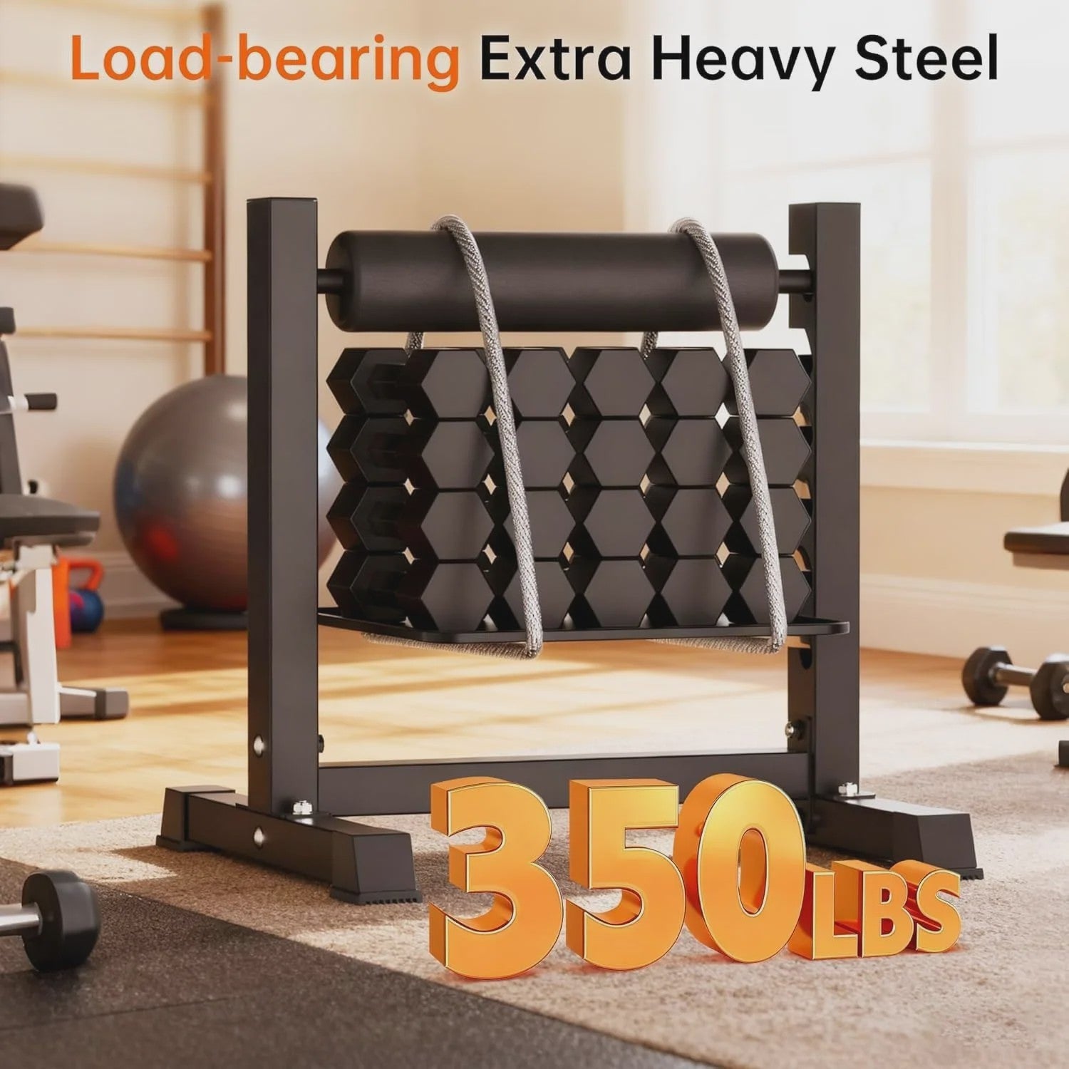 Heavy Duty Bulgarian Split Squat Stand - 350 LBS Capaciteit, 6-Niveau Hoogteverstelling voor Krachttraining Thuis