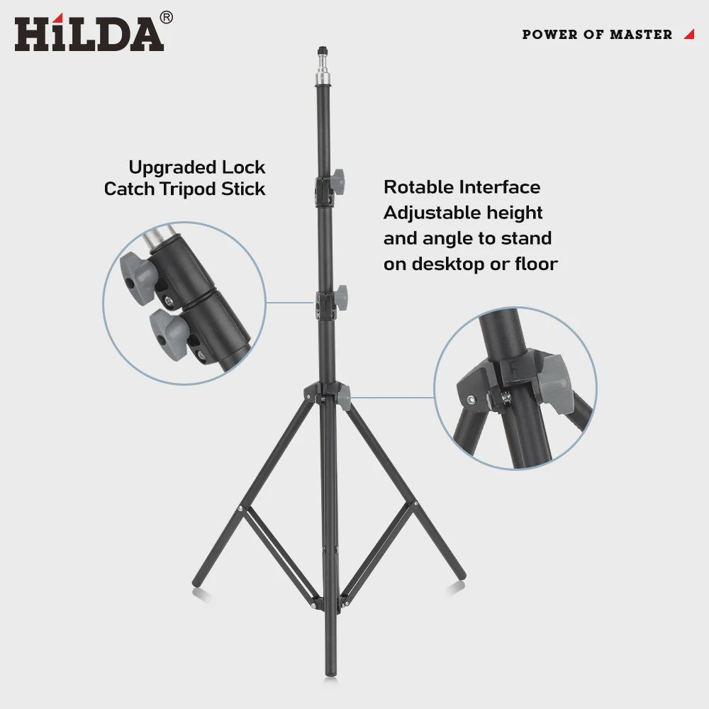 HILDA Laserwaterpas Statief - Verstelbaar 1.6m/3m Hoogte, Aluminium Legering, 1/4" Interface