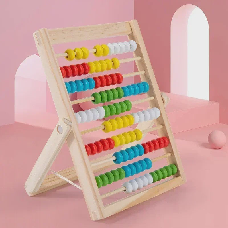 Houten Telraam Educatief Speelgoed - 100 Kralen voor Rekenonderwijs en Montessori Leren