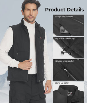 KEMIMOTO Elektrisch Verwarmd Vest Unisex - 6 Zones, 10000mAh Accu, App Bediening