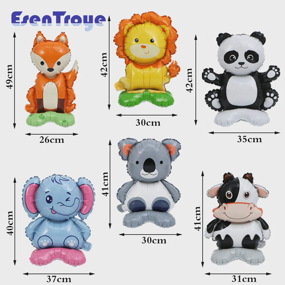 Grote 4D Folieballonnen Leeuw & Giraf - Jungle Safari Thema Verjaardag Feestdecoratie Kinderen
