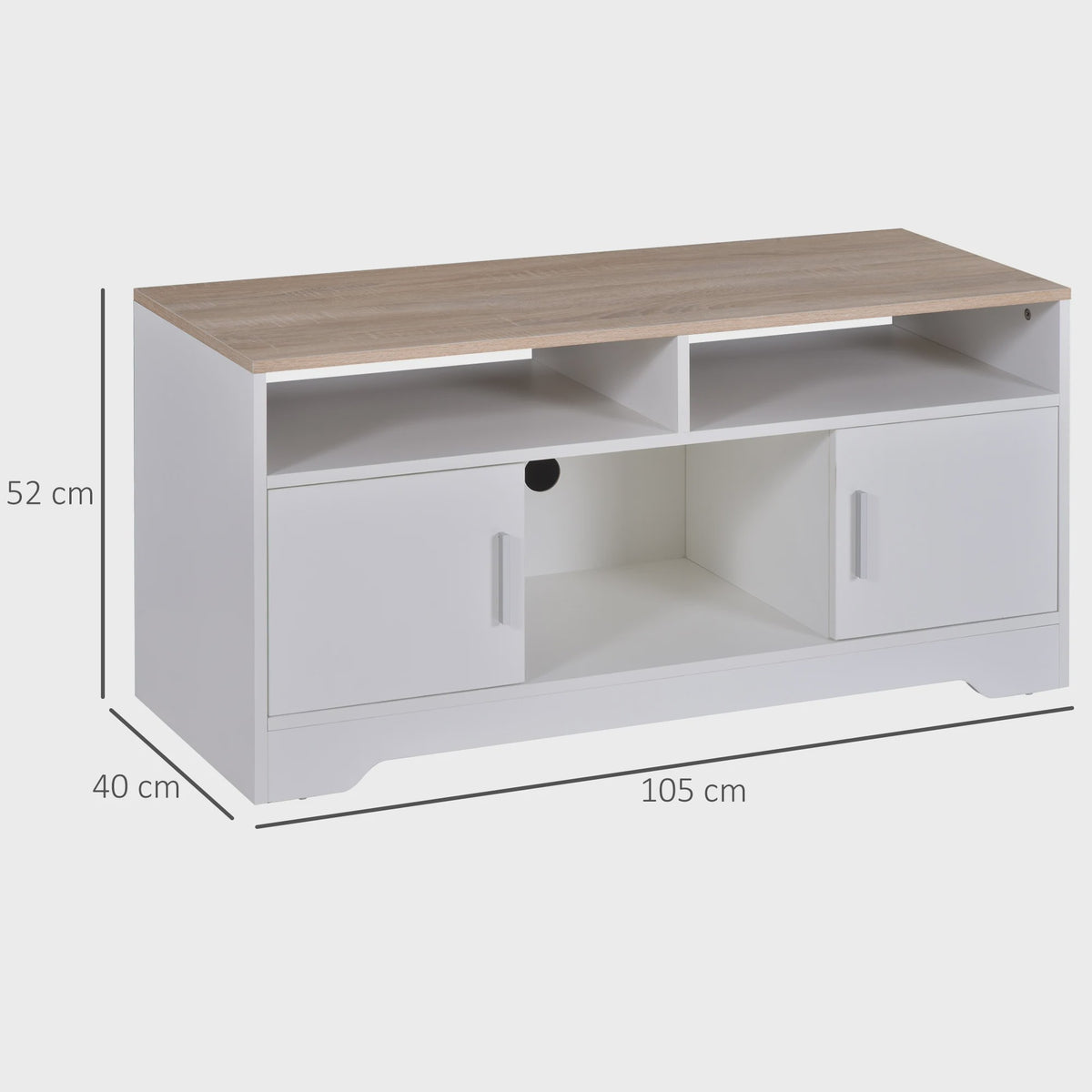 Homcom Tv Cabinet Large Storage Space Open Shelves 105X40X52 cm
