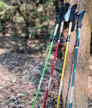 Set van 2 Ultralichte Opvouwbare Trekkingstokken - Telescopisch, Verstelbaar voor Wandelen, Outdoor & Camping
