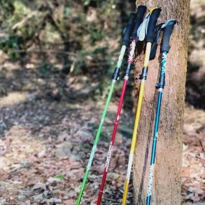 Set van 2 Ultralichte Opvouwbare Trekkingstokken - Telescopisch, Verstelbaar voor Wandelen, Outdoor & Camping