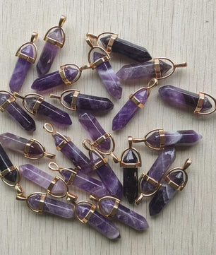 Natuurlijke Groene Aventurijn Kristal Pilaren Hangers - 24 Stuks Set voor Sieraden Maken