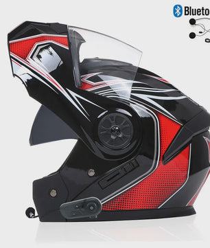 Modulaire Motorhelm Unisex met Dubbel Vizier & Bluetooth - DOT Gecertificeerd