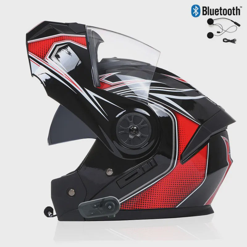 Modulaire Motorhelm Unisex met Dubbel Vizier & Bluetooth - DOT Gecertificeerd