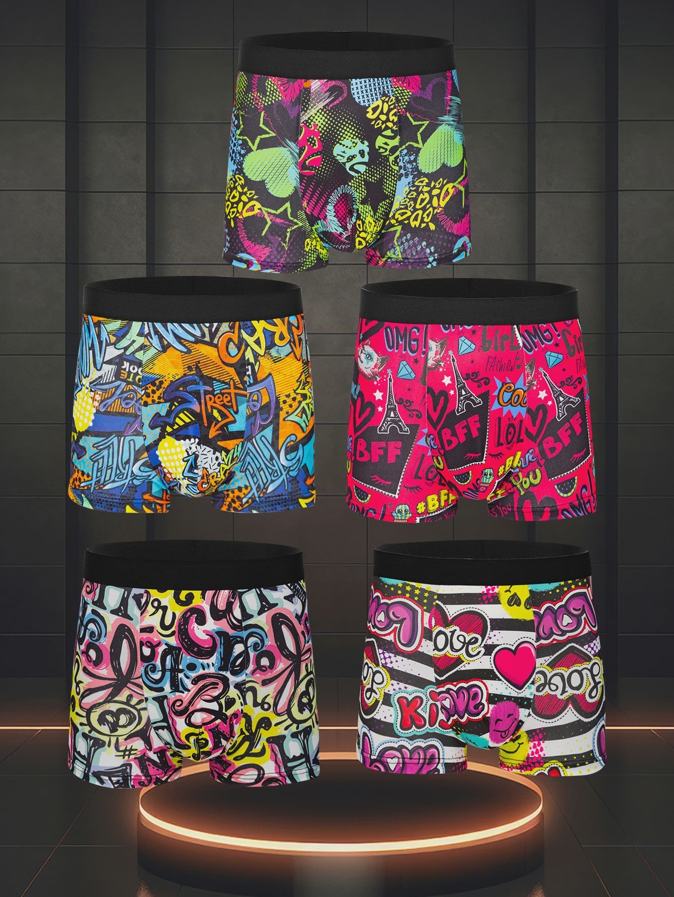 10-Pack Heren Boxershorts - Comfortabel, Zacht & Stijlvol Grafitti Print