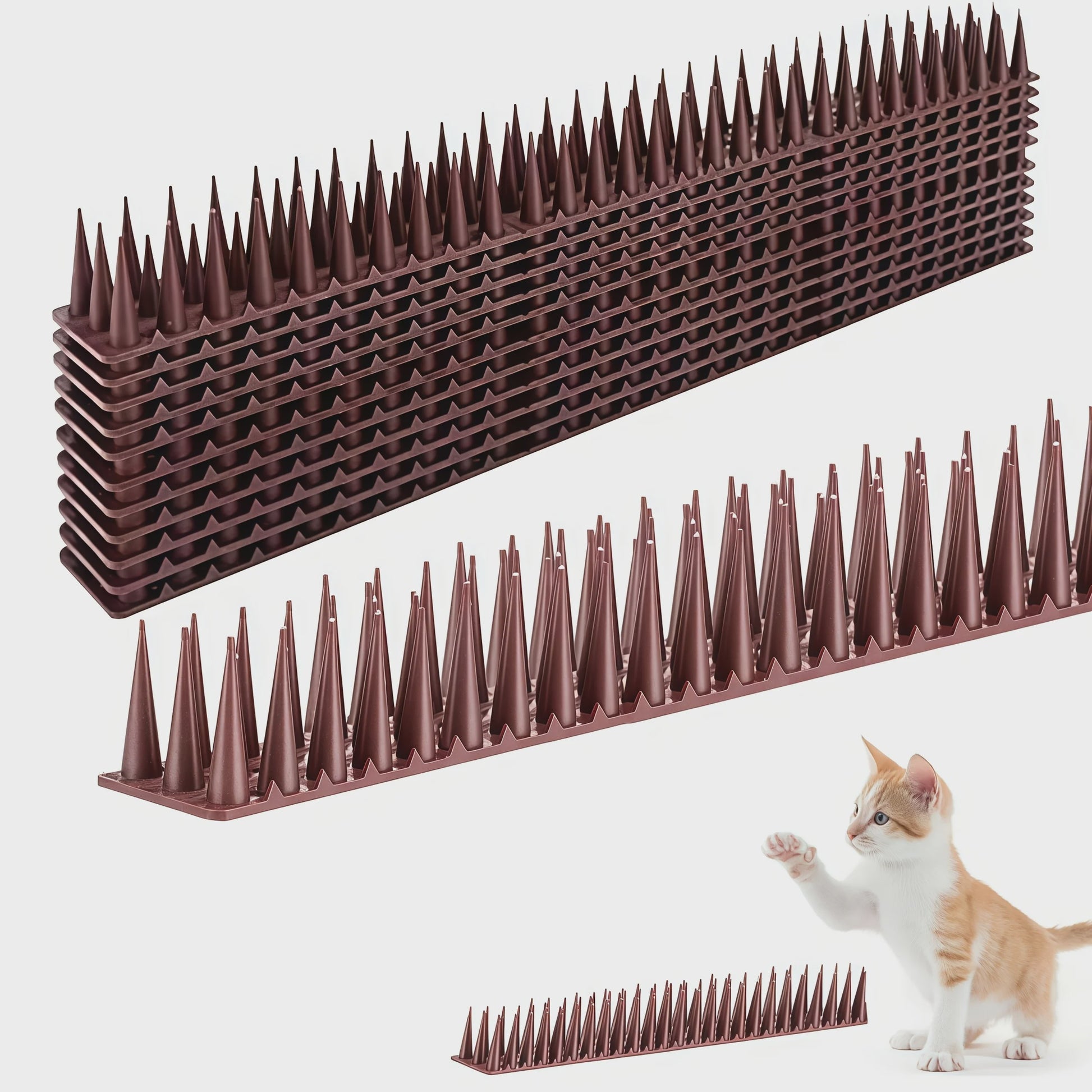 12x Humane Vogel- en Kattenwering - Plastic Prikkelstrips, Geen Stroom Nodig - 43cm per strip