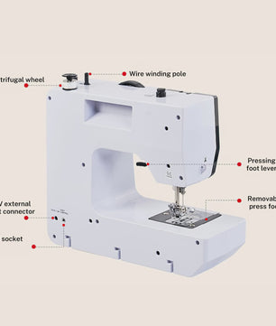Compacte Naaimachine voor Beginners - 12 Steken & Voetpedaal