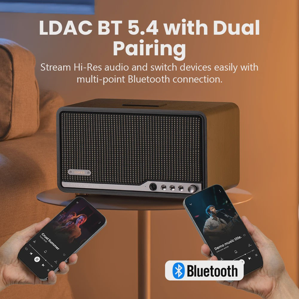 Edifier S300 Retro Tafel Speaker - Hi-Res Audio, LDAC, AirPlay2, Dual WiFi & Bluetooth 5.4