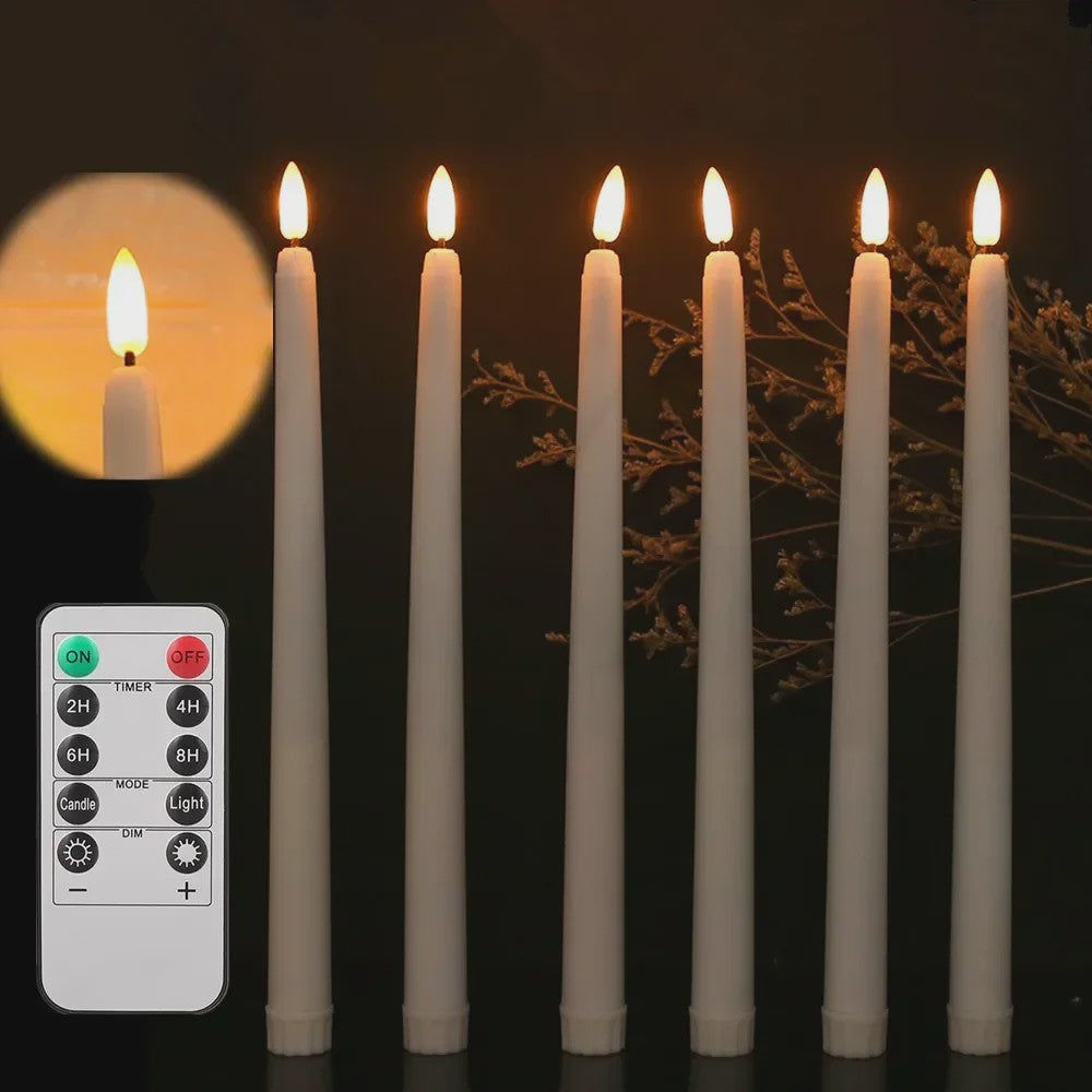 Set van 10 LED Kaarsen met Afstandsbediening - 28cm Vlamloze Kaarsen met Timer