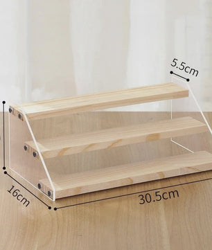 Houten Display Rek met Acryl Plateaus - 2 tot 7 Lagen voor Actiefiguren & Verzamelingen