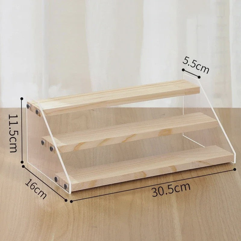 Houten Display Rek met Acryl Plateaus - 2 tot 7 Lagen voor Actiefiguren & Verzamelingen