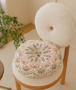 Bohemian Rond Kussen - Katoen & Linnen - Decoratief Vloer- of Stoelkussen