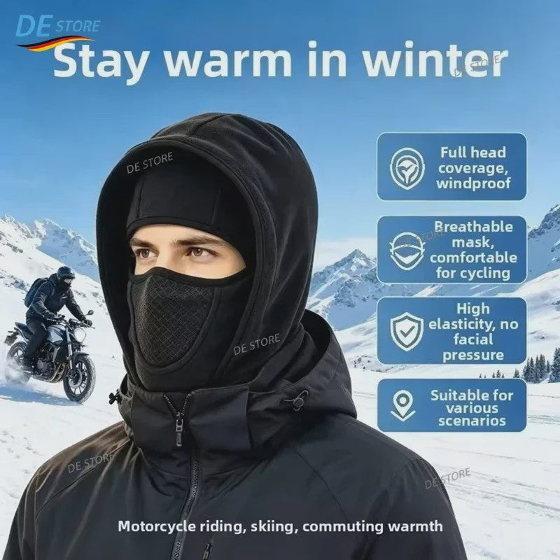 Multifunctionele Winter Balaclava met Capuchon: Fleece Nekwarmer & Winddicht Gezichtsmasker voor Buitenactiviteiten
