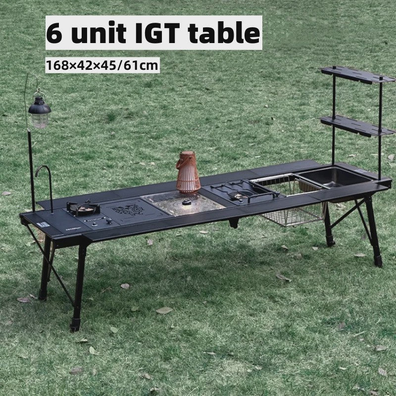 Tryhomy Outdoor Camping IGT Tafel - 6 Unit Aluminium Opvouwbaar BBQ & Picnic Bureau