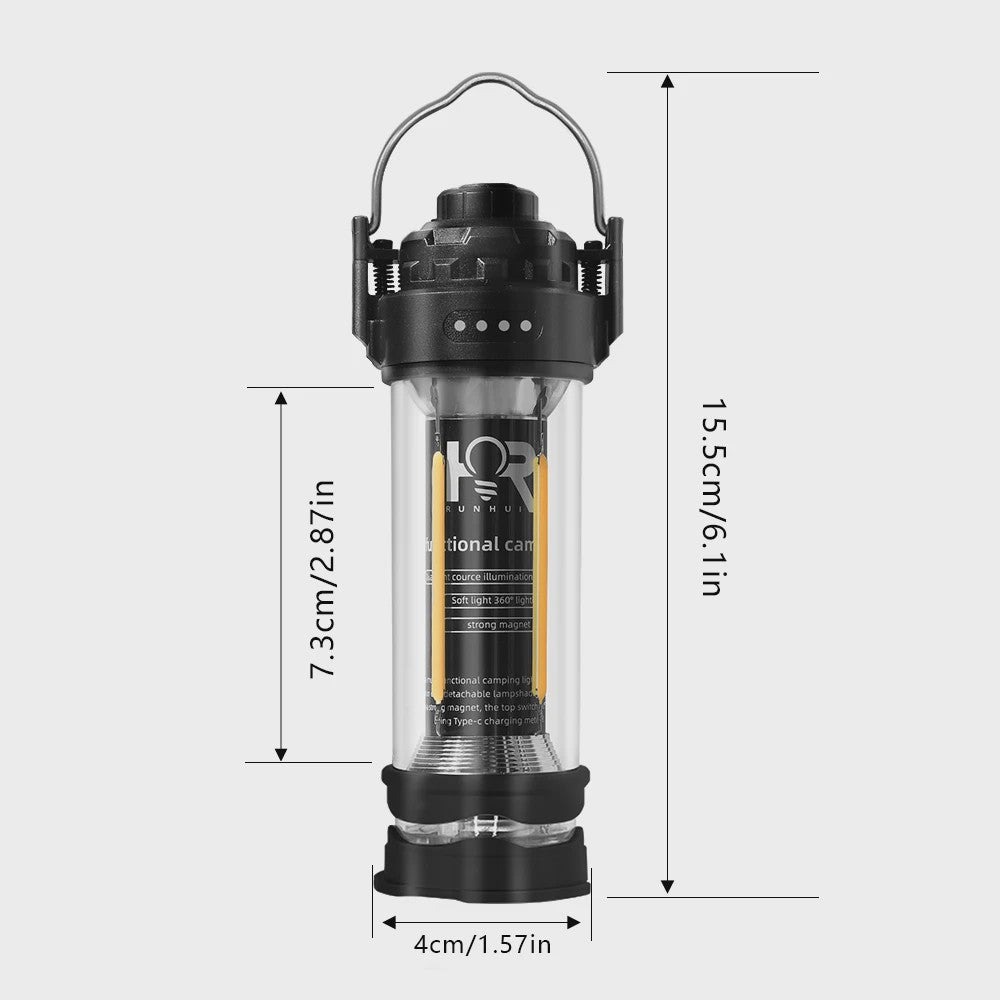 DOTWISE Retro Camping Lantaarn - Draagbaar, Waterdicht & Sfeervol Outdoor Licht met 3000mAh Batterij
