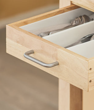 SoBuy Keukentrolley met Wielen en Lades - Rubber Hout - 80x40x90 cm