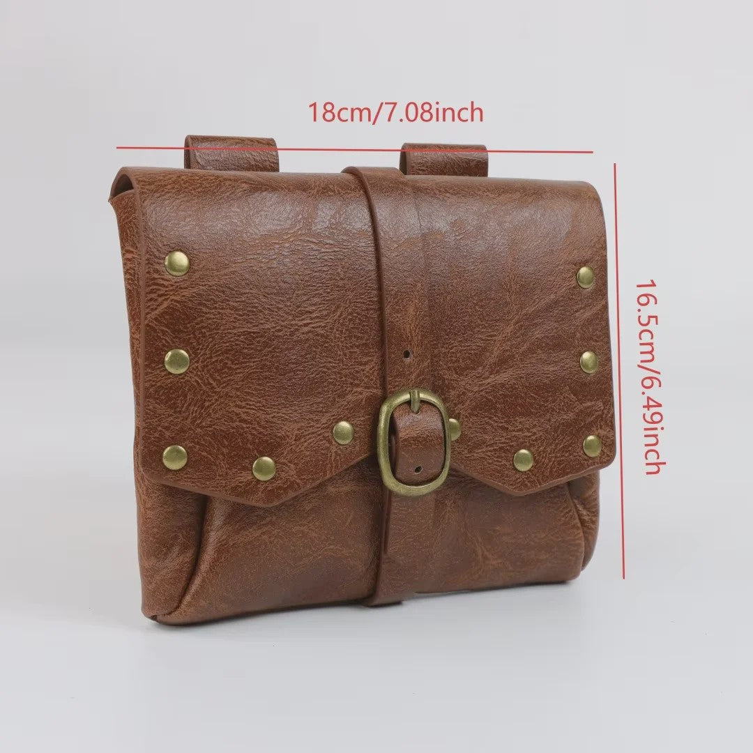 Middeleeuwse Leren Buiktas - Steampunk & Viking Stijl Portemonnee voor Cosplay