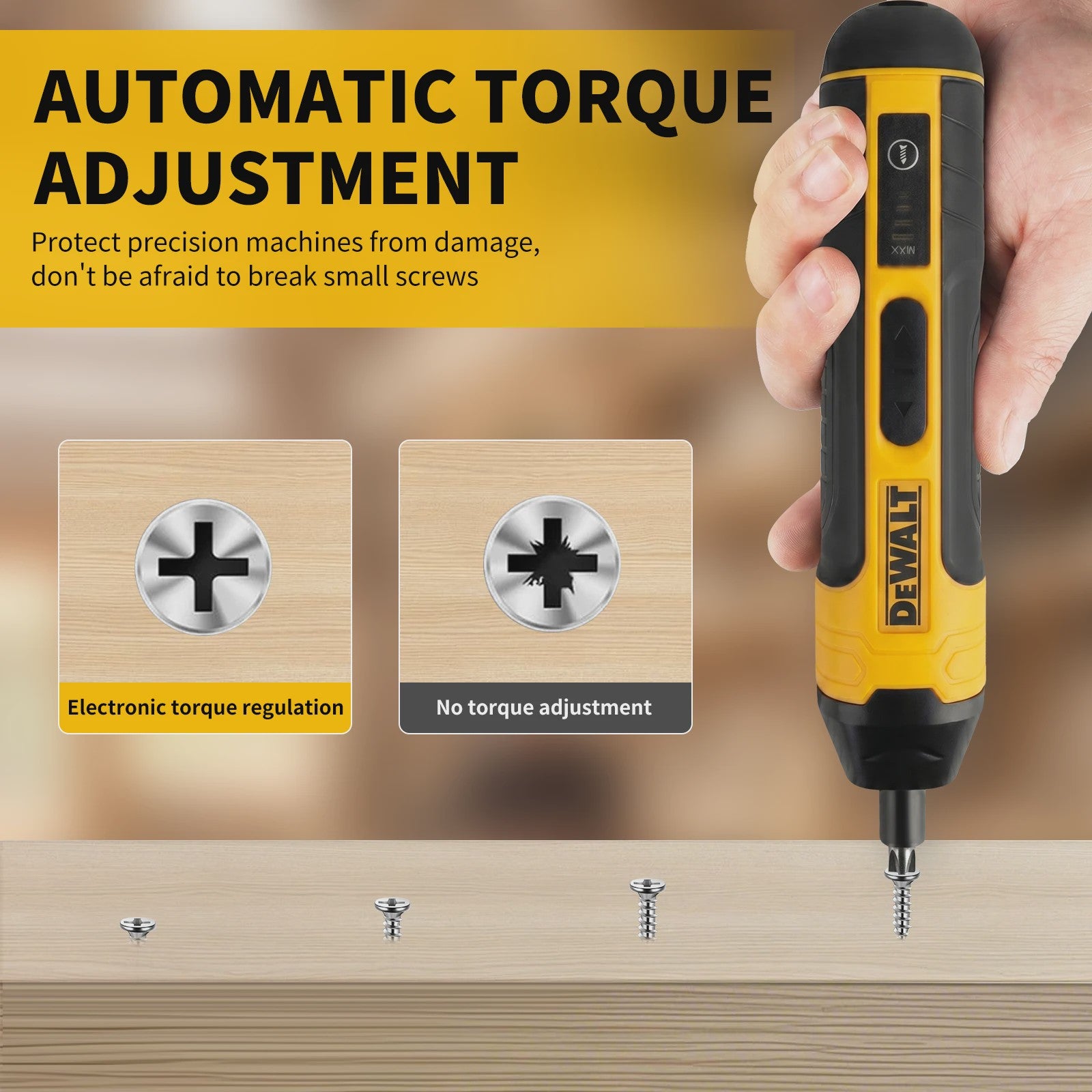 DEWALT Accuschroefmachine 3.6V 5Nm - Compacte Elektrische Schroevendraaier met 1/4" Chuck & 1300mAh Batterij